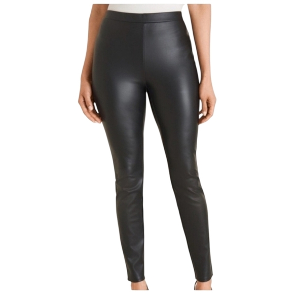 Chico's Pants - Chico's Faux Leather Black Legging Pant Size Chico's 1